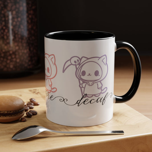 Death Before Decaf Cute Cat Grim Reaper Mug