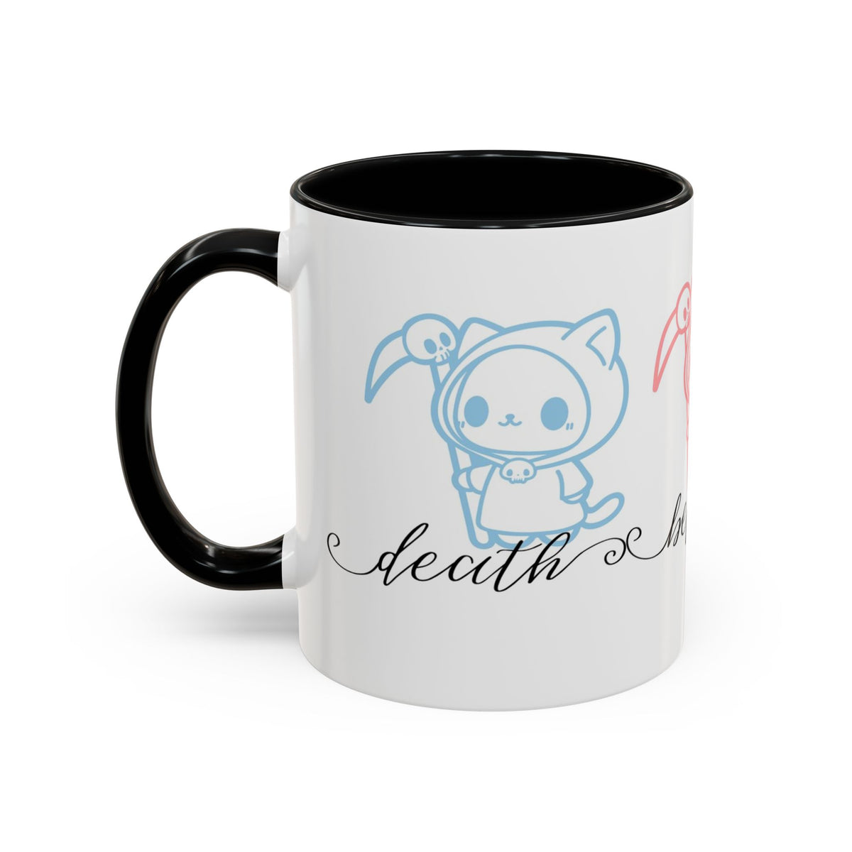 Death Before Decaf Cute Cat Grim Reaper Mug