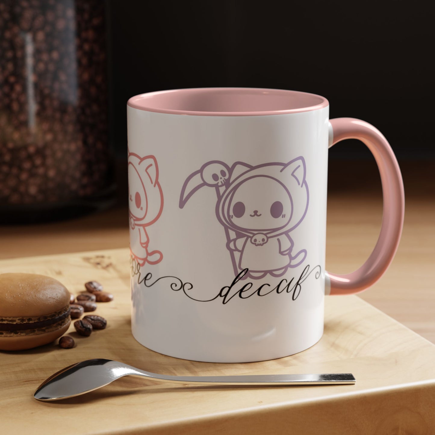 Death Before Decaf Cute Cat Grim Reaper Mug