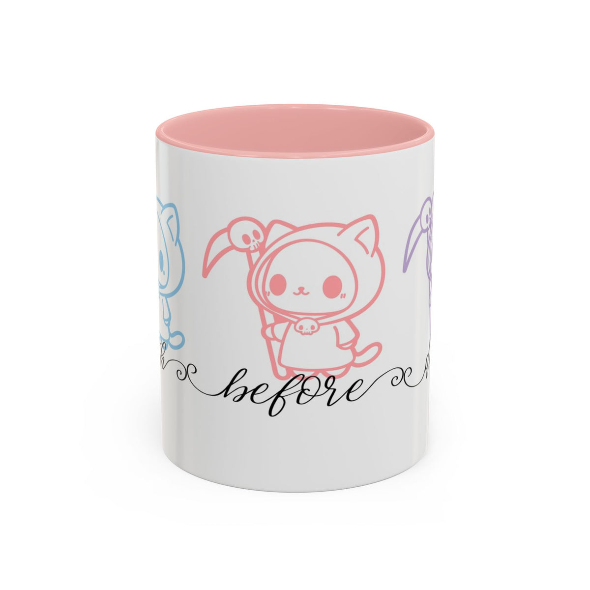 Death Before Decaf Cute Cat Grim Reaper Mug