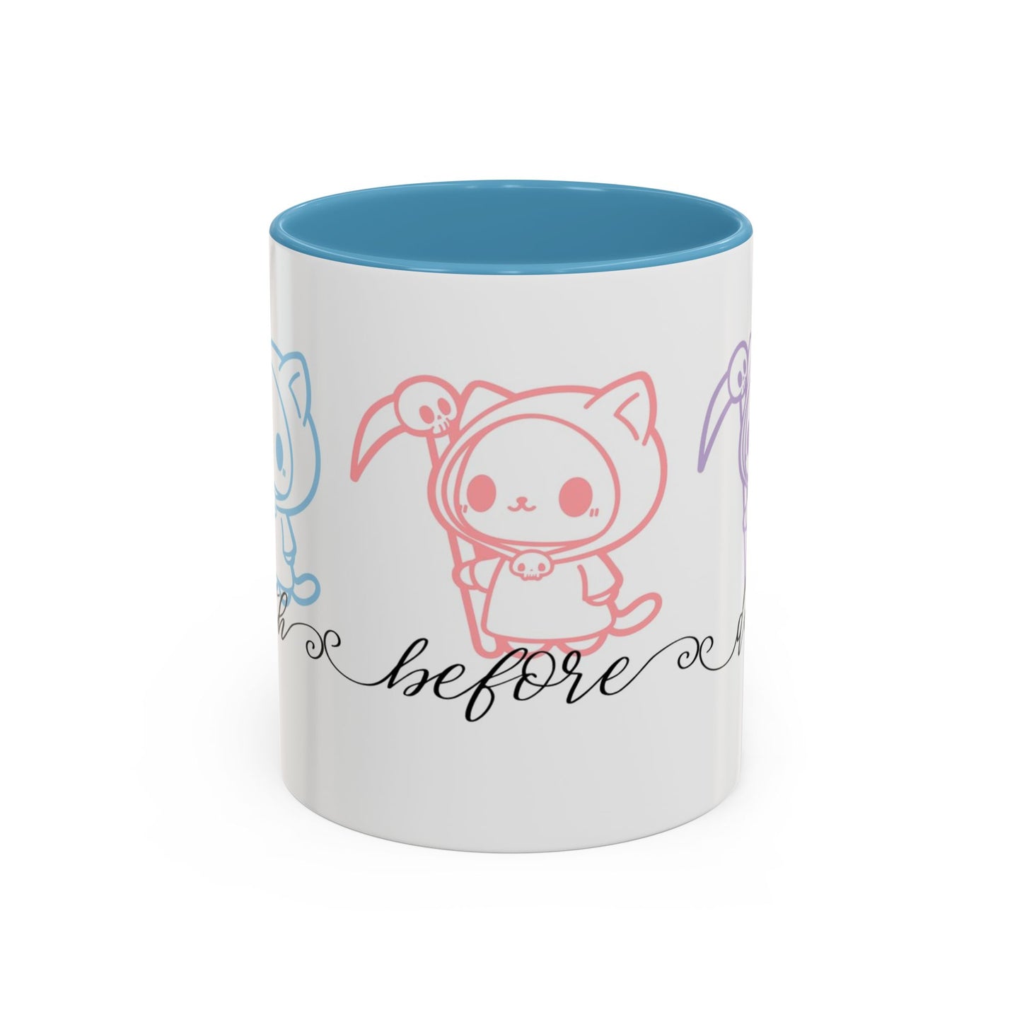 Death Before Decaf Cute Cat Grim Reaper Mug