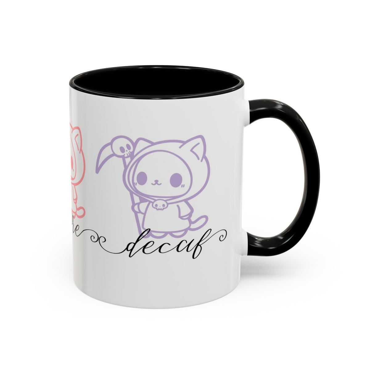 Death Before Decaf Cute Cat Grim Reaper Mug